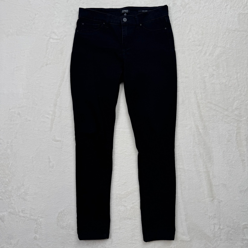 Jones New York Jeans Womens 4 Black Essex Skinny Mid Rise Stretch Denim Pants